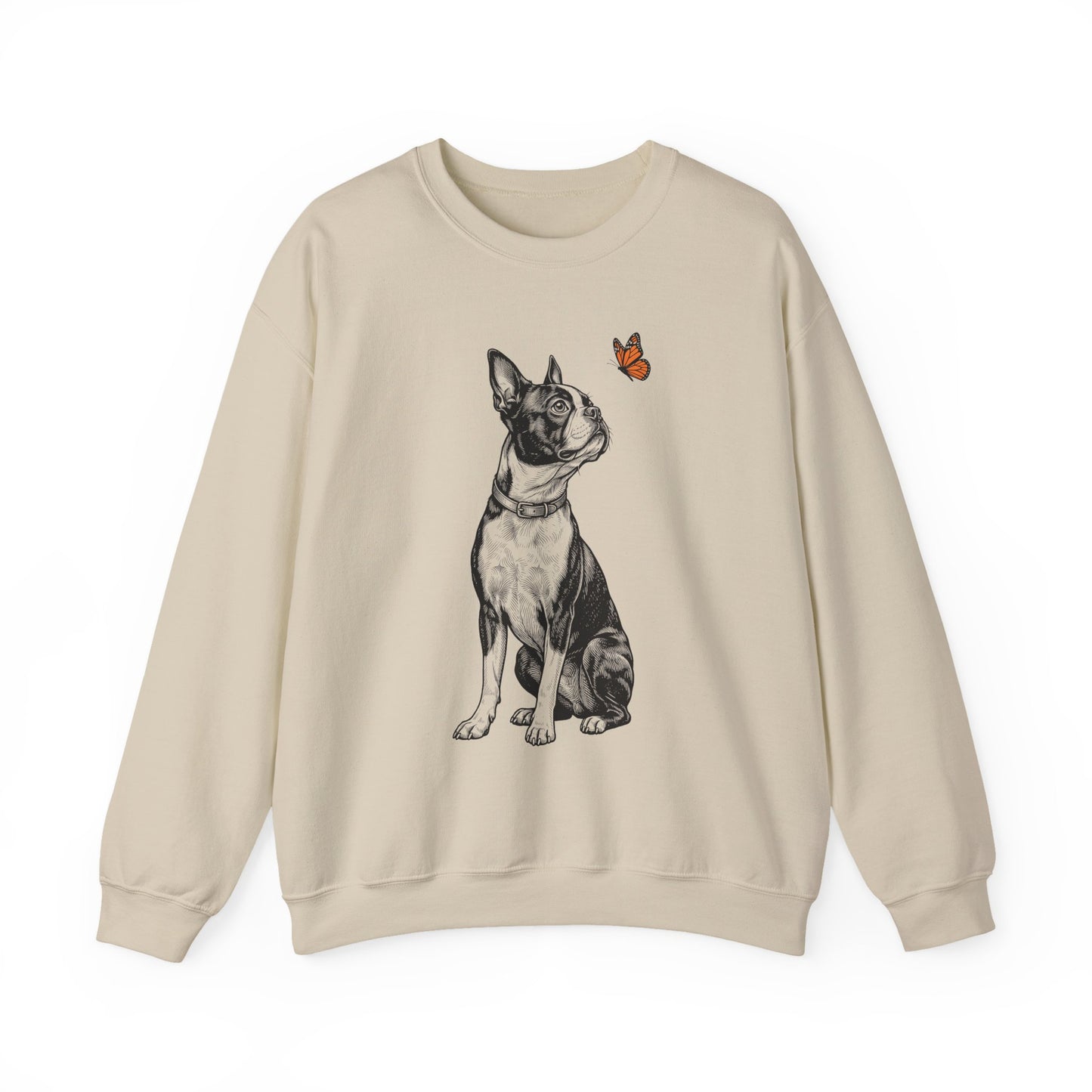 Boston Terrier Butterfly Crewneck Sweatshirt