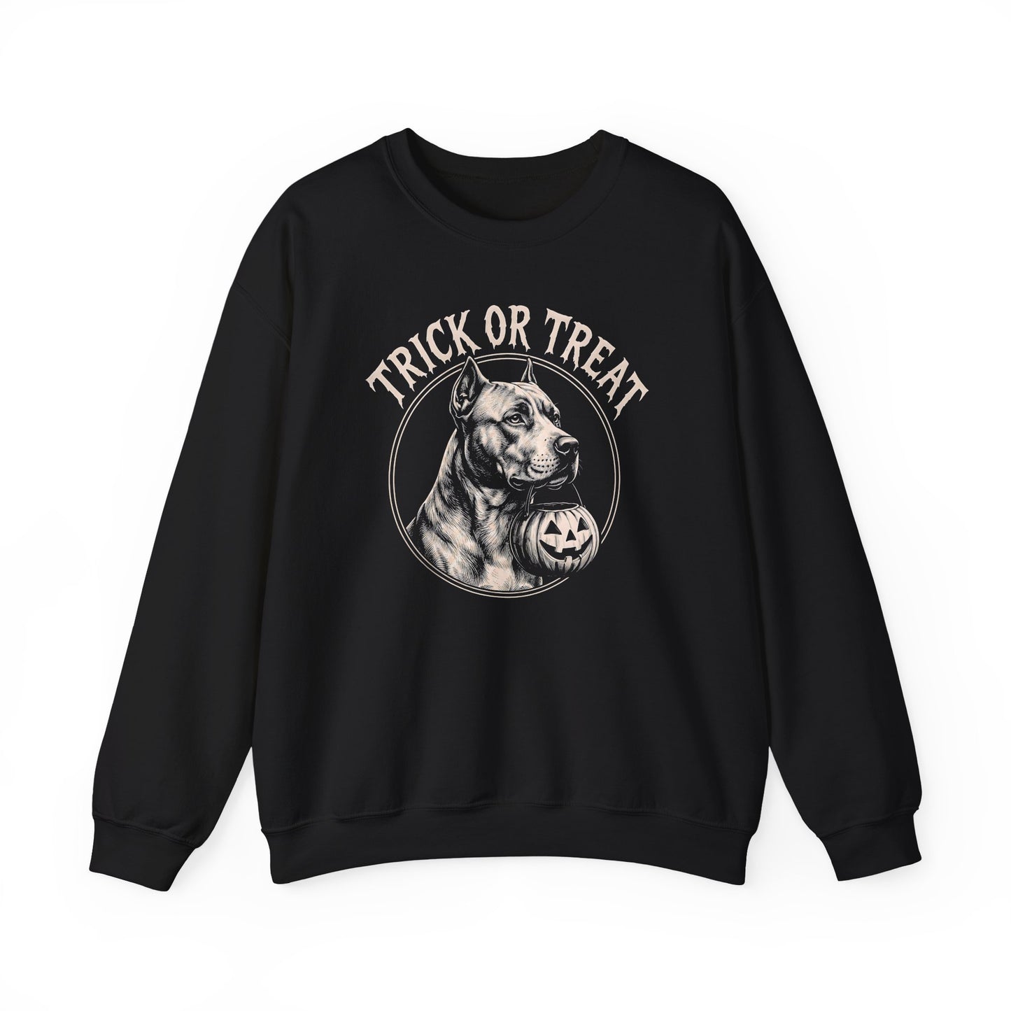 Pitbull Trick Or Treat Crewneck Sweatshirt