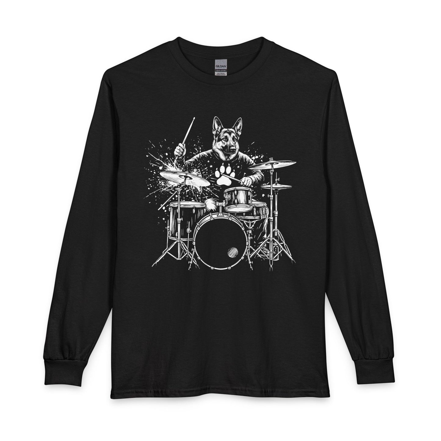 German Shepherd Drummer Long Sleeve