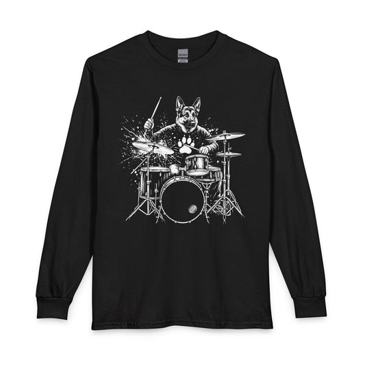 German Shepherd Drummer Long Sleeve