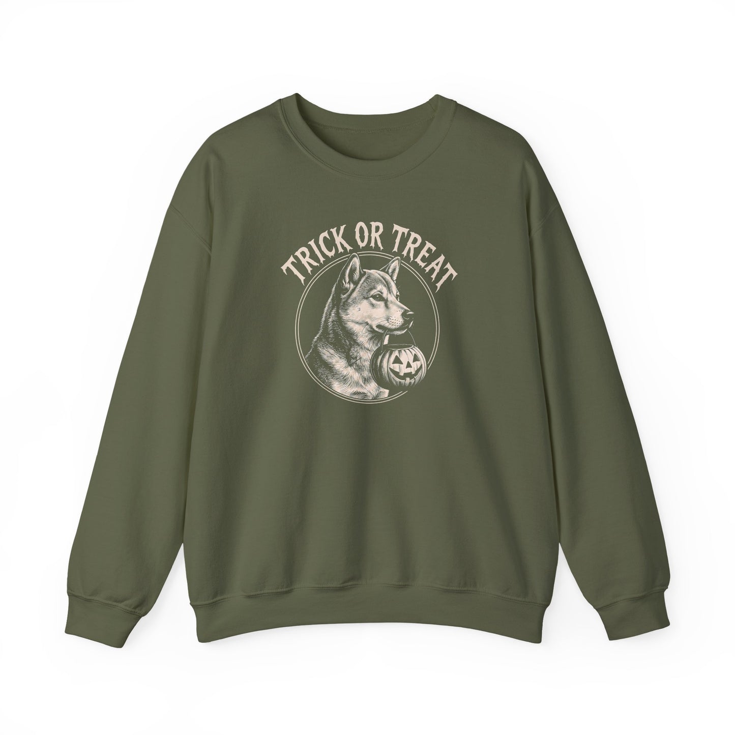 Shiba Inu Trick Or Treat Halloween Crewneck Sweatshirt