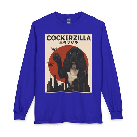 Cockerzilla Black White Cocker Spaniel Long Sleeve