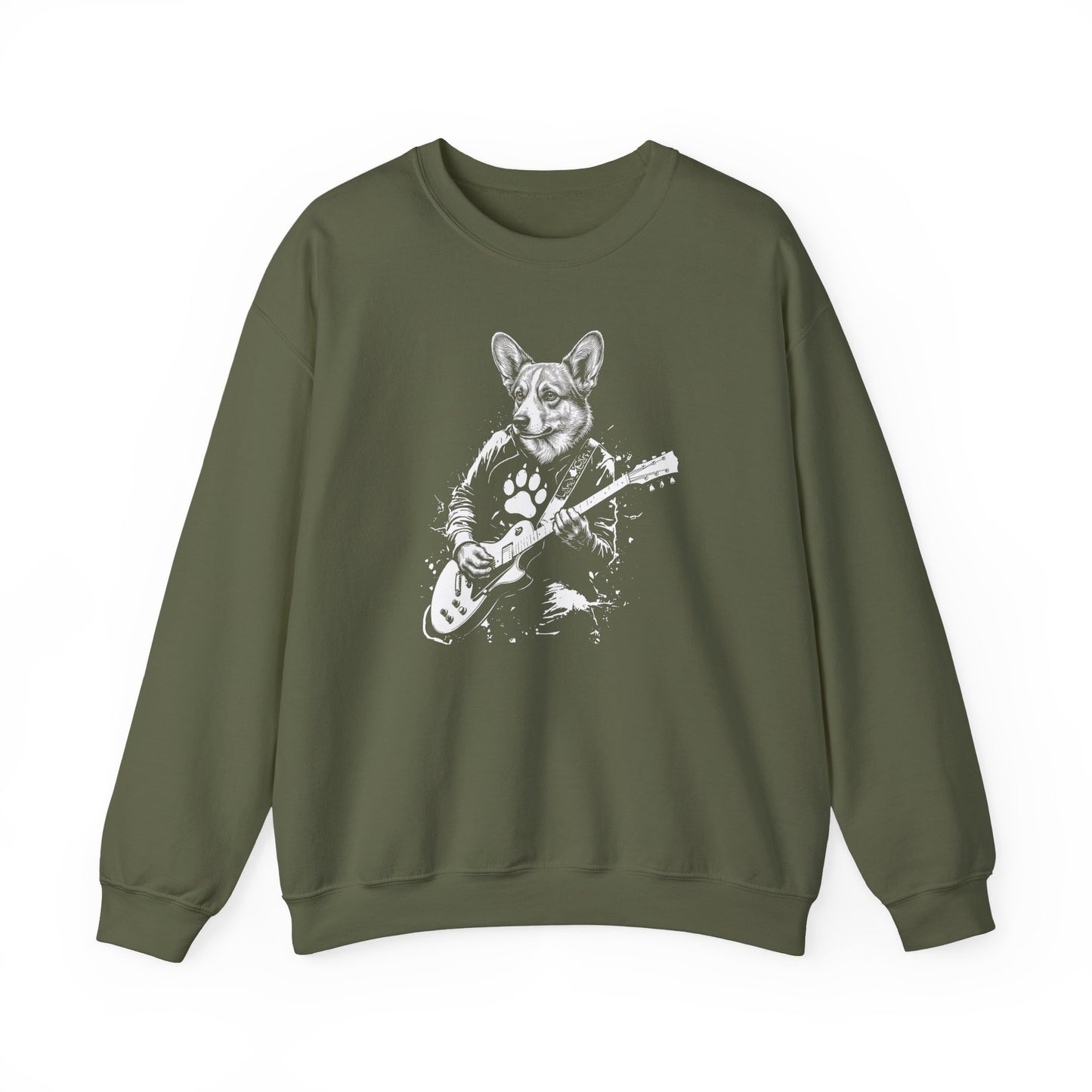 Cardigan Welsh Corgi Guitar Crewneck Sweatshirt