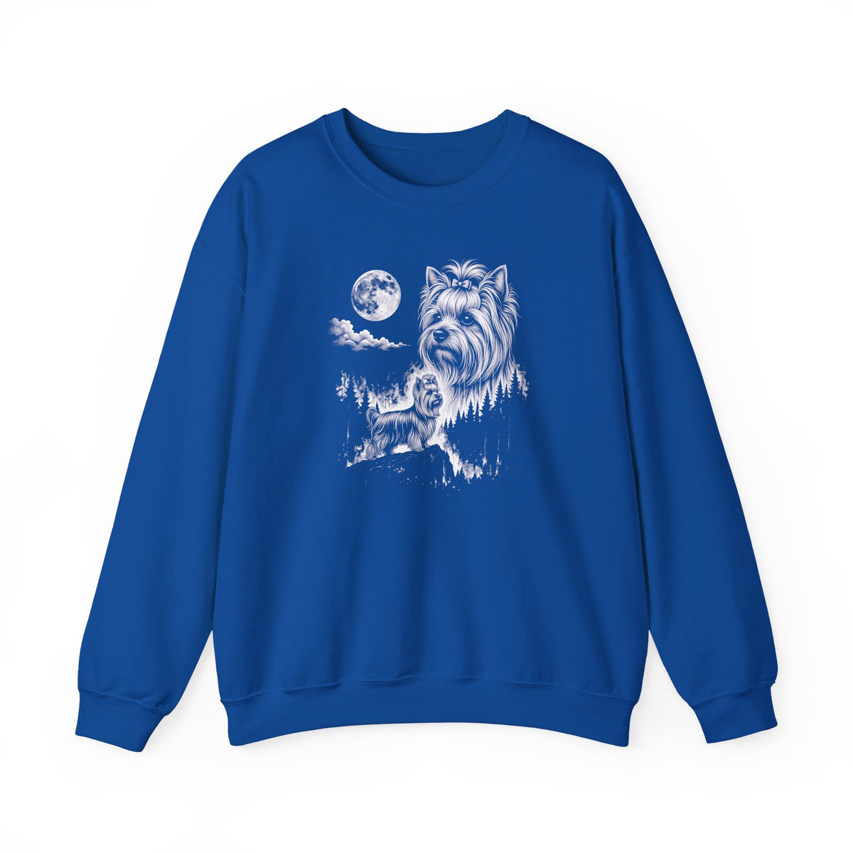 Yorkshire Terrier Moonlight Crewneck Sweatshirt Royal