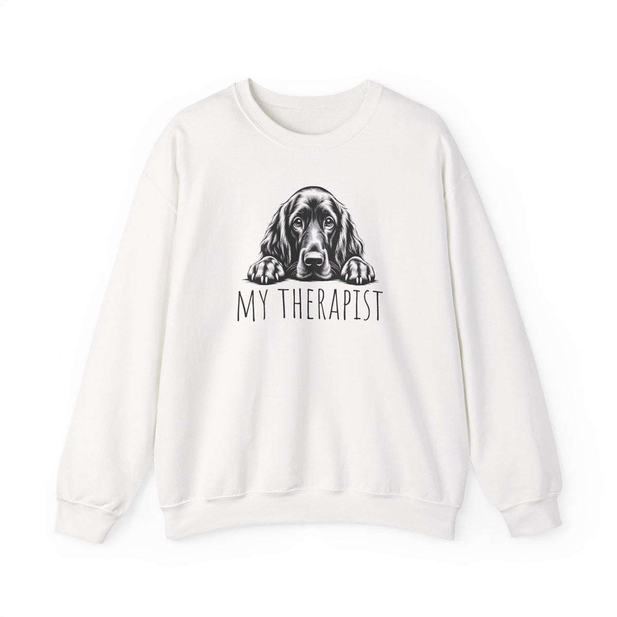 Irish Setter My Therapist Crewneck Sweatshirt White