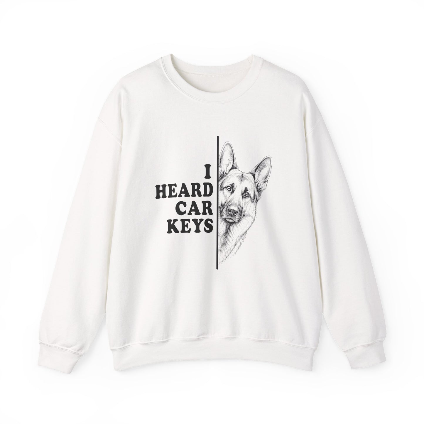 Car keys German Shepherd Crewneck Sweatshirt White