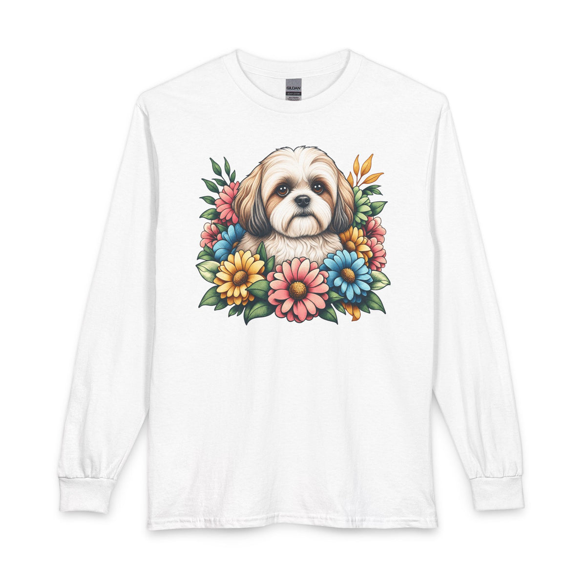 Shih Tzu Flower Wreath Long Sleeve