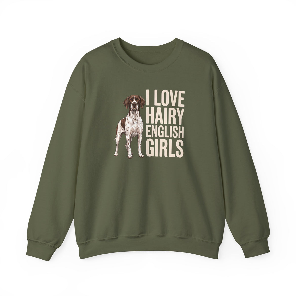 English Pointer Hairy Girls Crewneck Sweatshirt