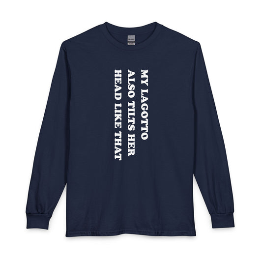 Lagotto Tilt Her Head Long Sleeve Navy