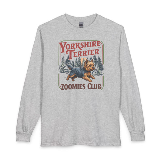 Yorkshire Terrier Zoomies Club Long Sleeve Sport Grey