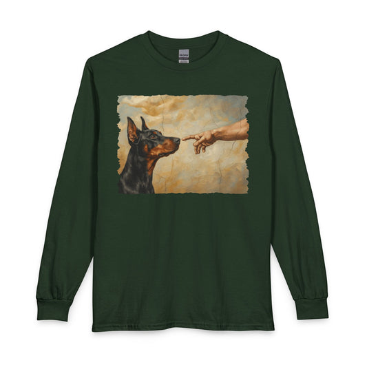 God Creates Doberman Pinscher Long Sleeve