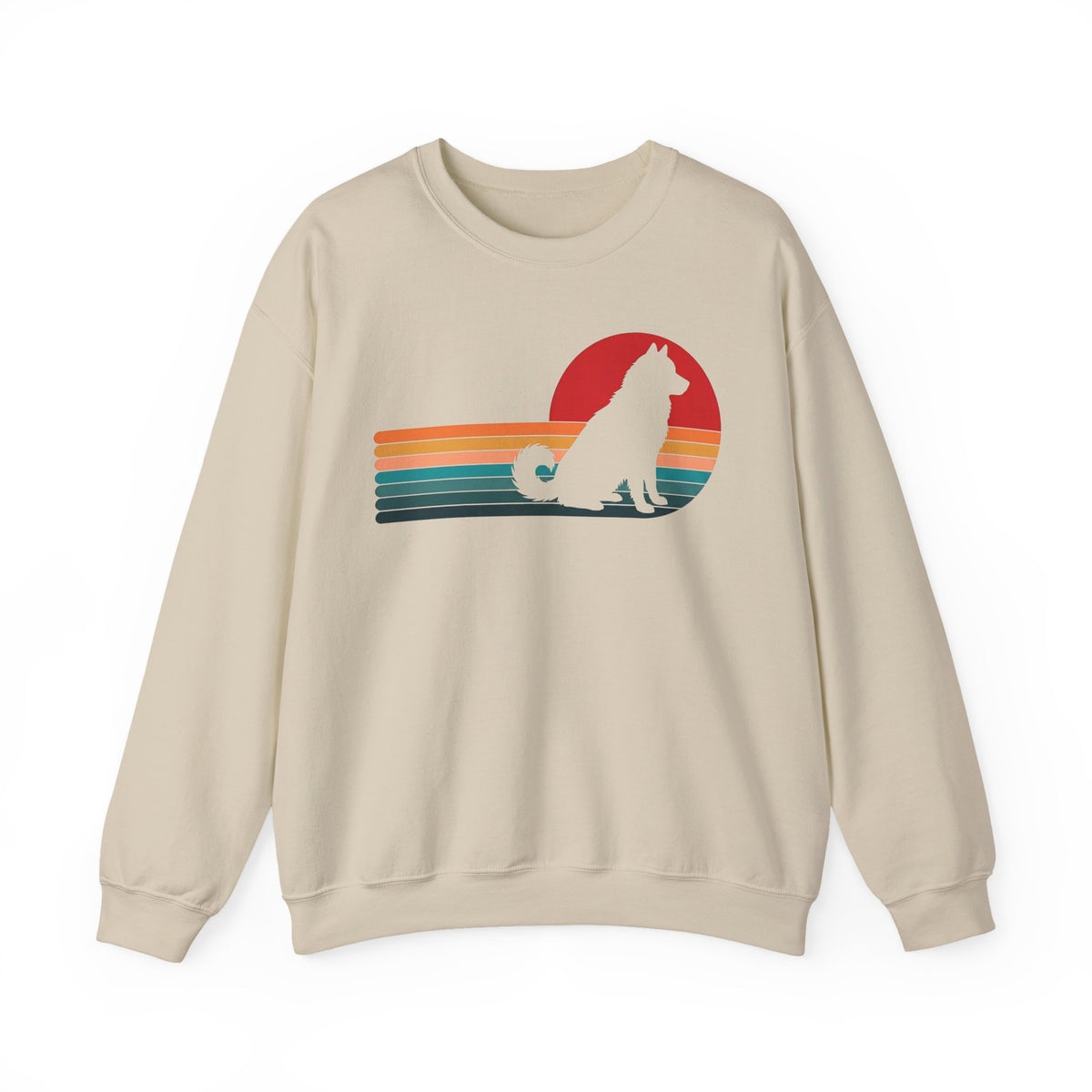Alaskan Malamute Retro Sunset Crewneck Sweatshirt