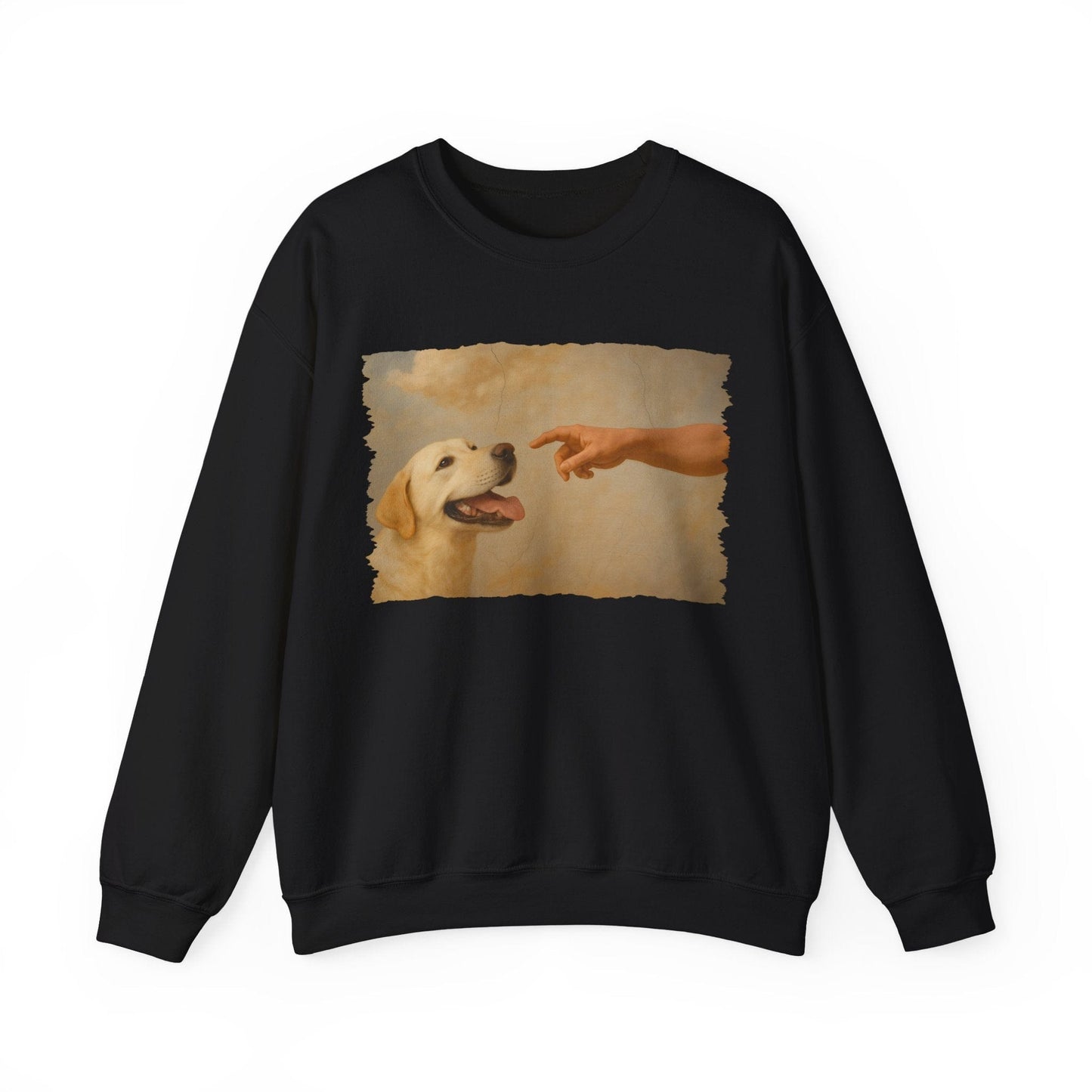 God Creates Yellow Lab Crewneck Sweatshirt Crewneck Sweatshirt Black