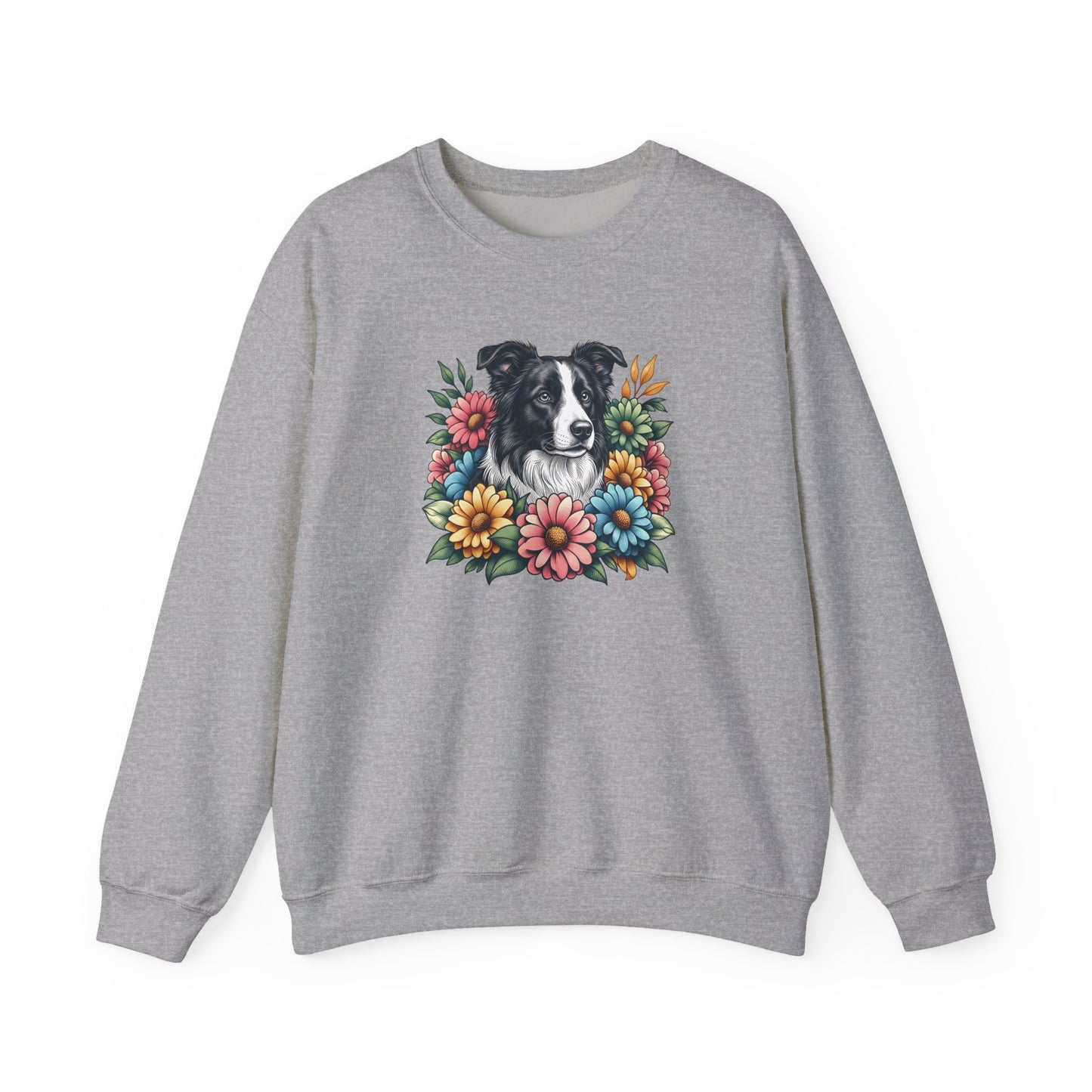 Border Collie Flowers Crewneck Sweatshirt