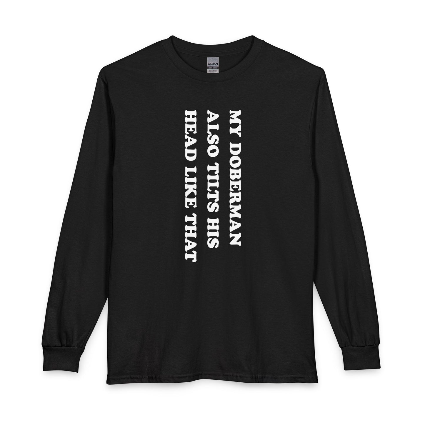Doberman Tilt His Head Long Sleeve Black
