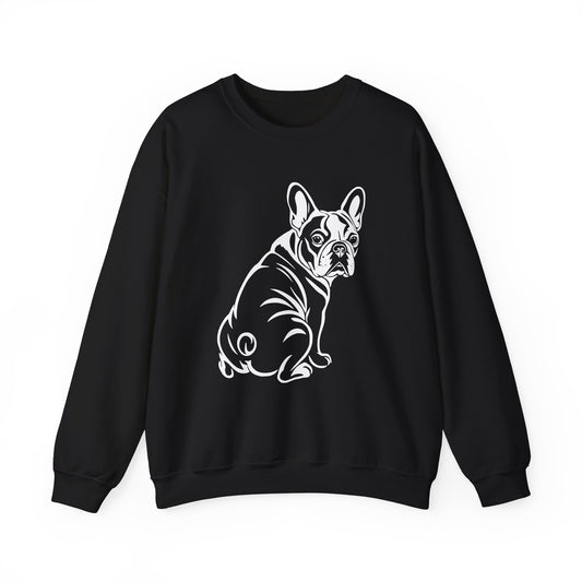 French Bulldog Graphic Crewneck Sweatshirt Black