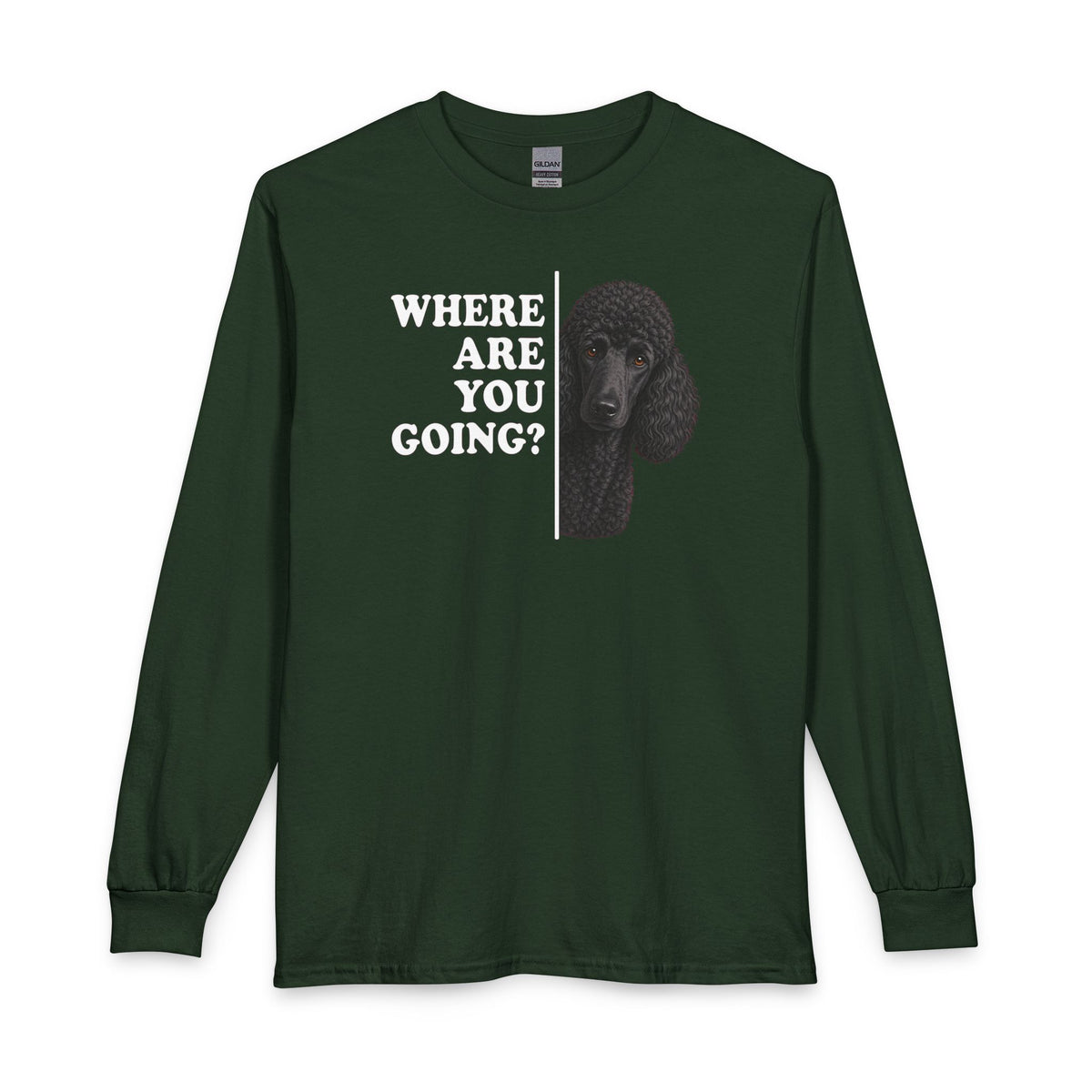 Standard Poodle Where Are You Going Black Long Sleeve