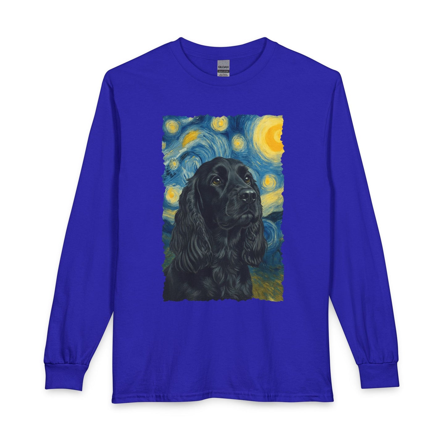 Black Cocker Spaniel Starry Night Long Sleeve