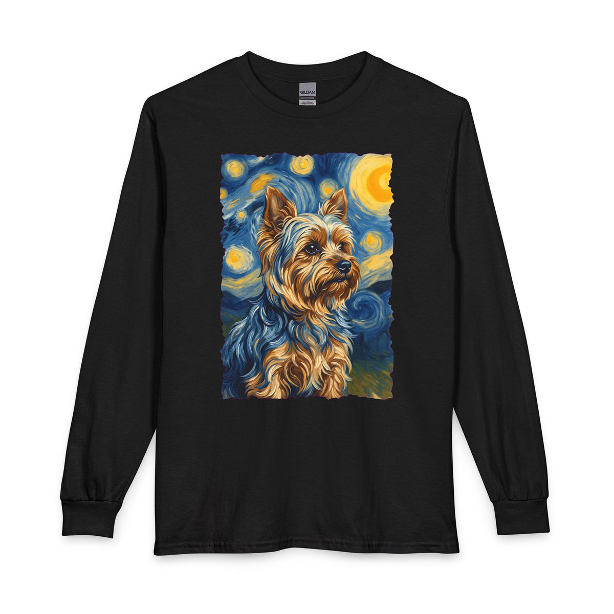 Yorkshire Terrier Van Gogh Long Sleeve Black
