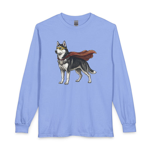 Husky Superhero Long Sleeve Carolina Blue