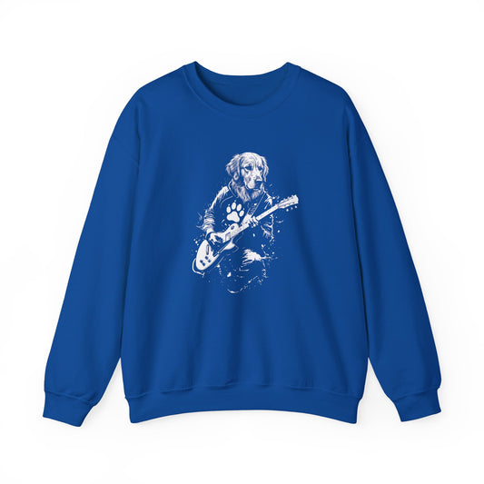 Golden Retriever Guitar Crewneck Sweatshirt Royal