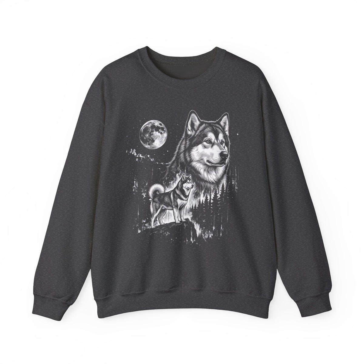 Alaskan Malamute Moonlight Crewneck Sweatshirt