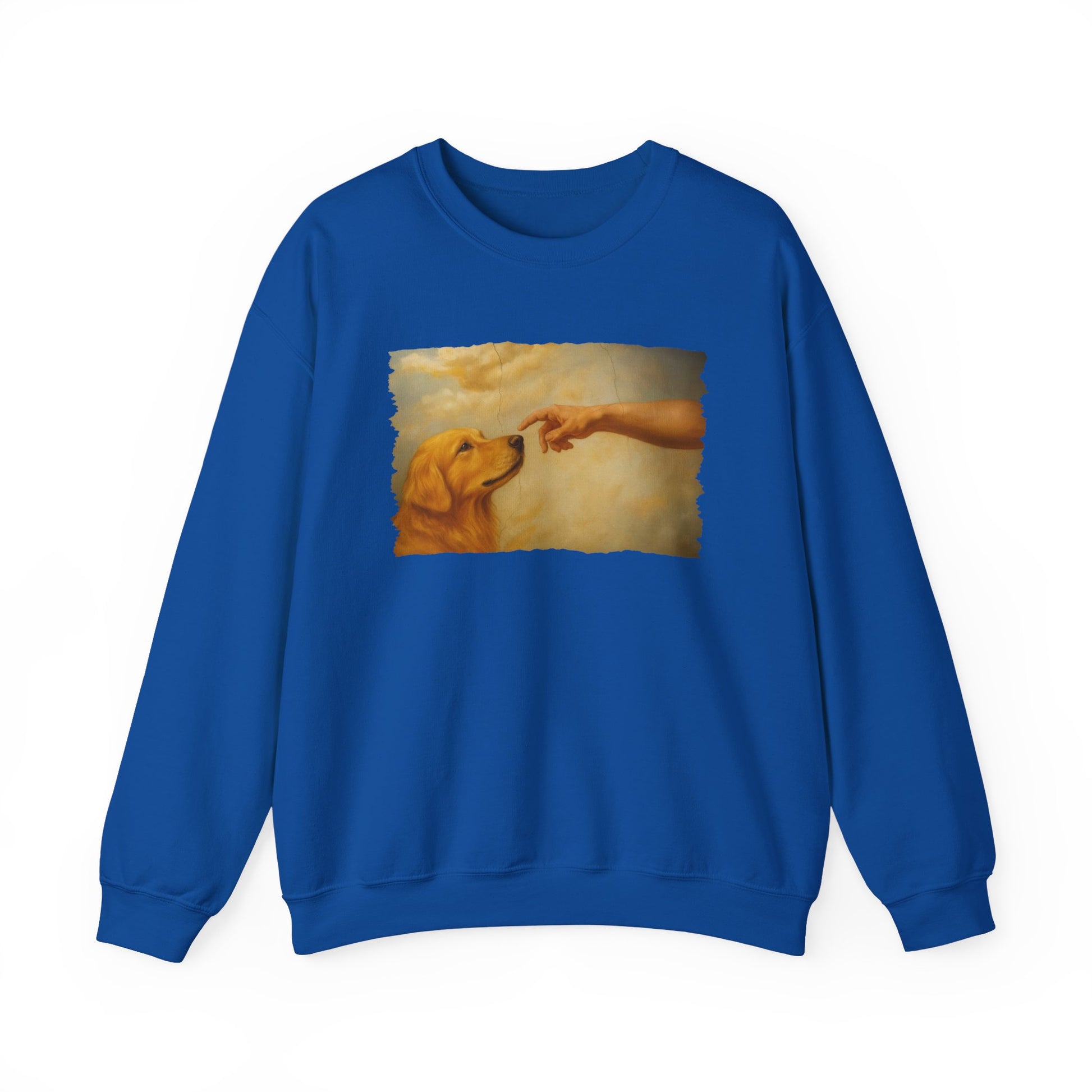 God Creates Golden Retriever Crewneck Sweatshirt Royal