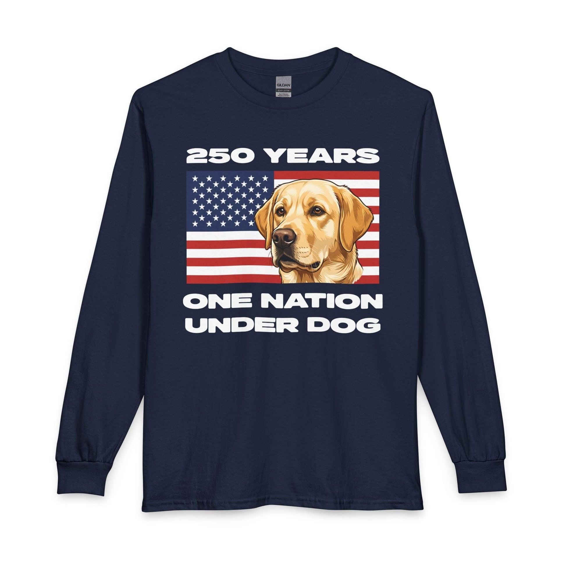 Yellow Labrador 250 Years USA Long Sleeve Navy