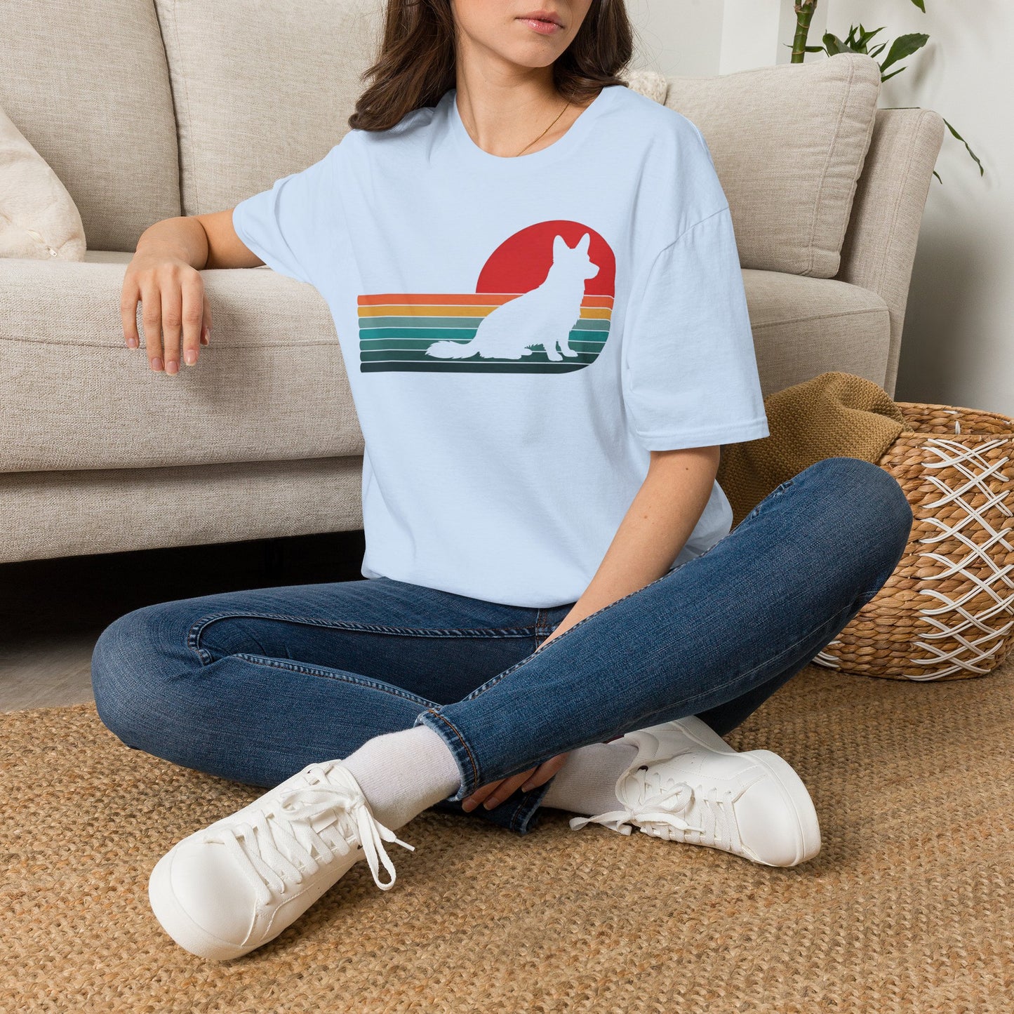 Cardigan Welsh Corgi Retro Sunset