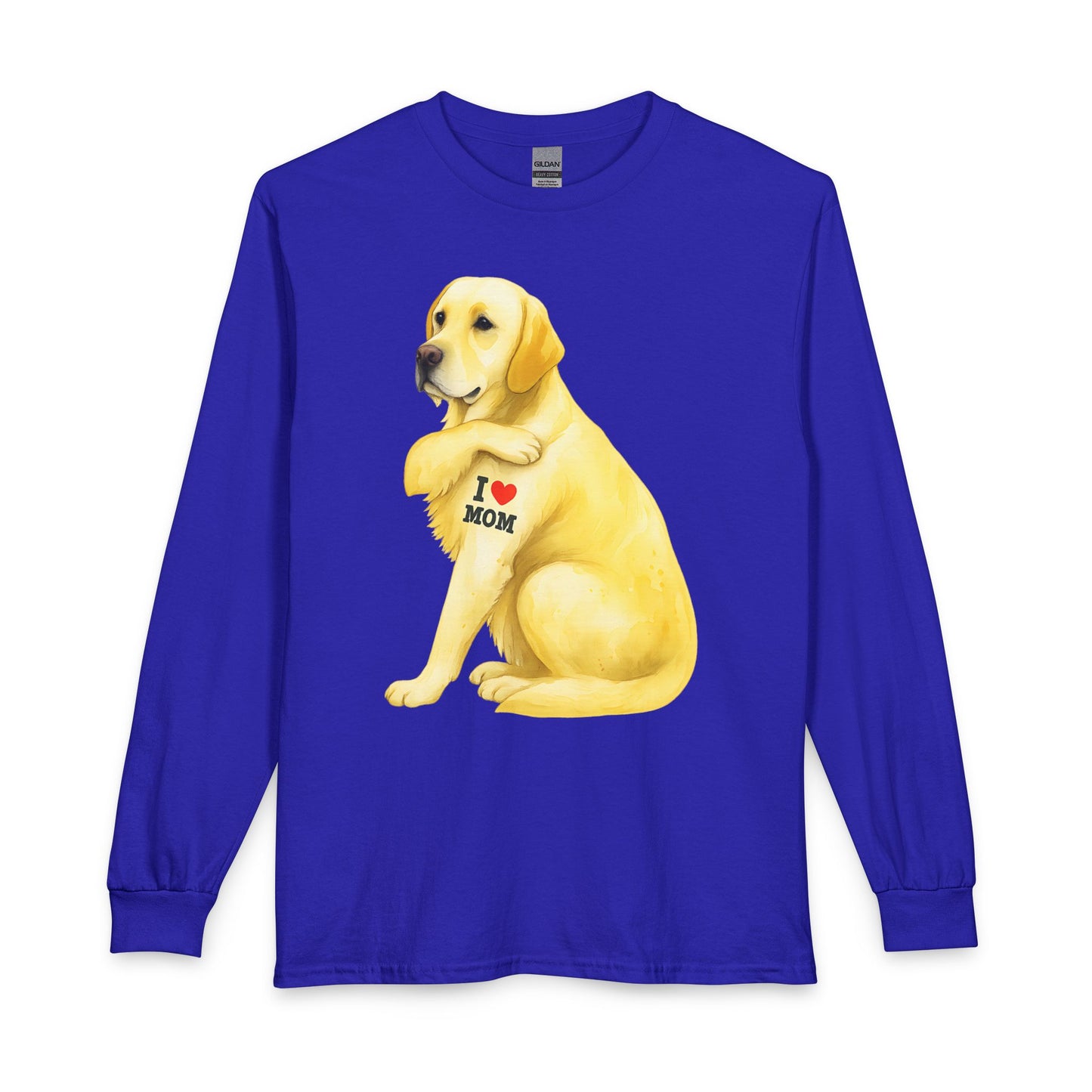Yellow Labrador I Love Mom Long Sleeve