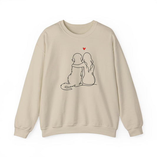 Flat Coated Retriever Hug Crewneck Sweatshirt