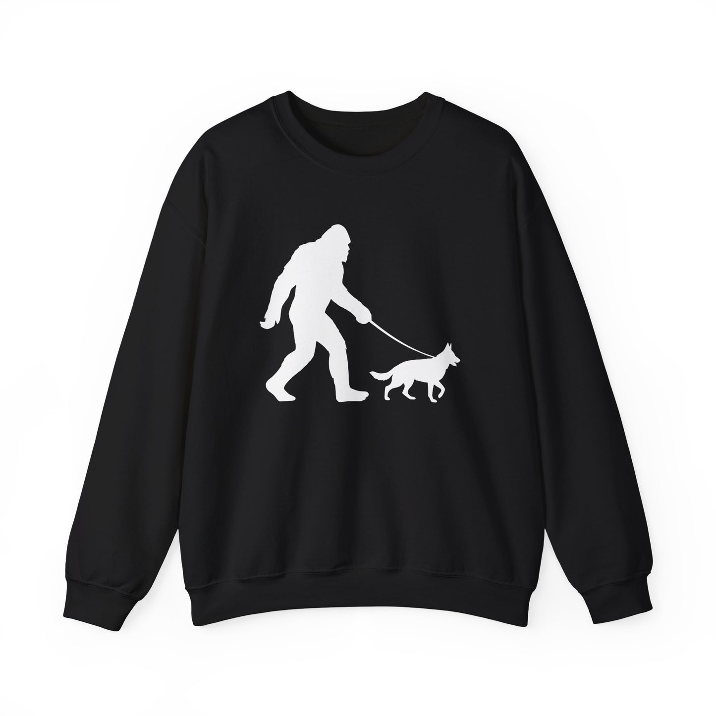 German Shepherd Bigfoot Crewneck Sweatshirt Black