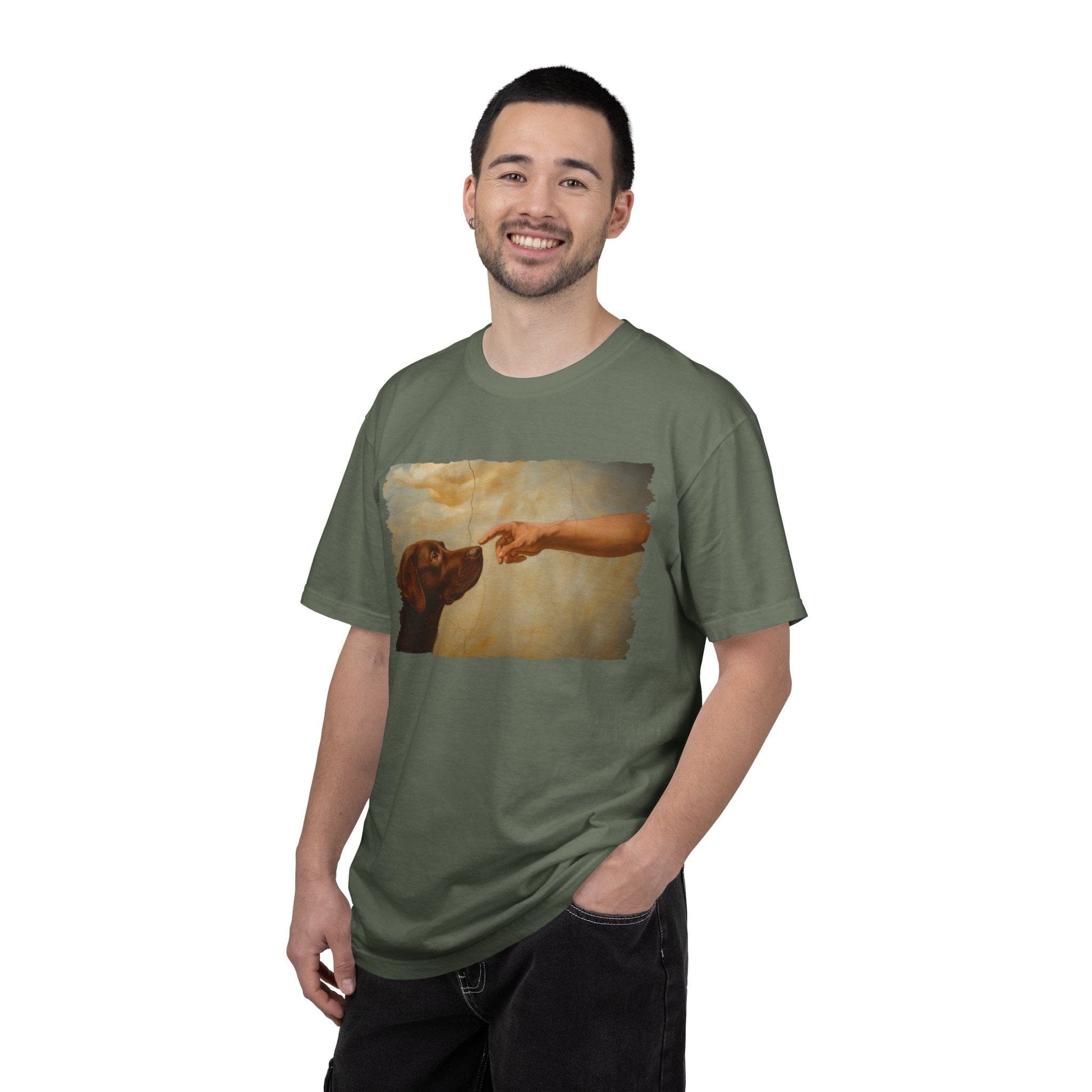 God Creates Chocolate Lab Premium Tee