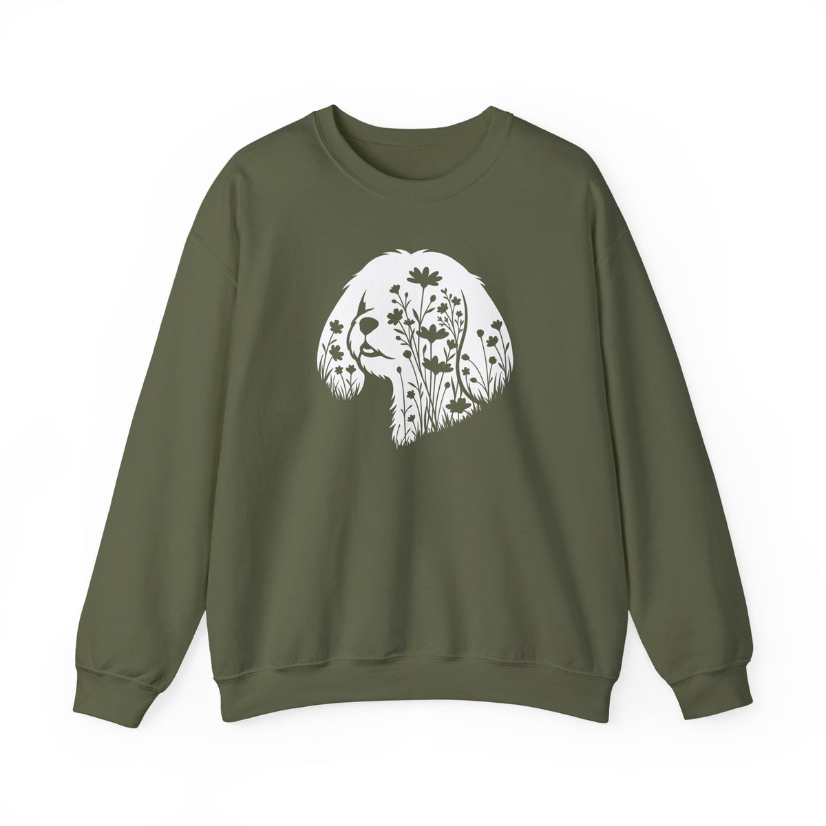Shih Tzu Flowers Crewneck Sweatshirt