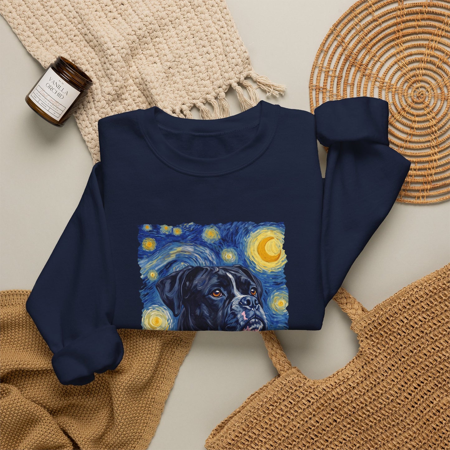 Black Boxer Van Gogh Crewneck Sweatshirt