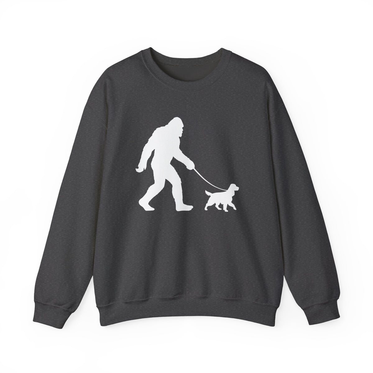 Bigfoot Walking Cocker Spaniels Crewneck Sweatshirt