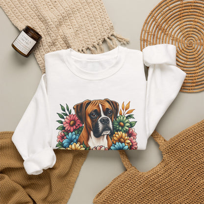 Floral Boxer Crewneck Sweatshirt