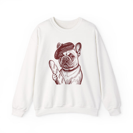 French Bulldog Crewneck Sweatshirt White