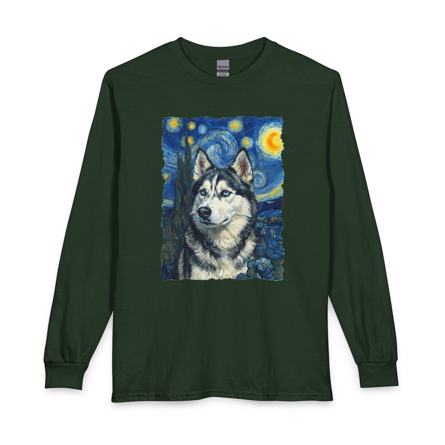 Husky Portrait Van Gogh Long Sleeve