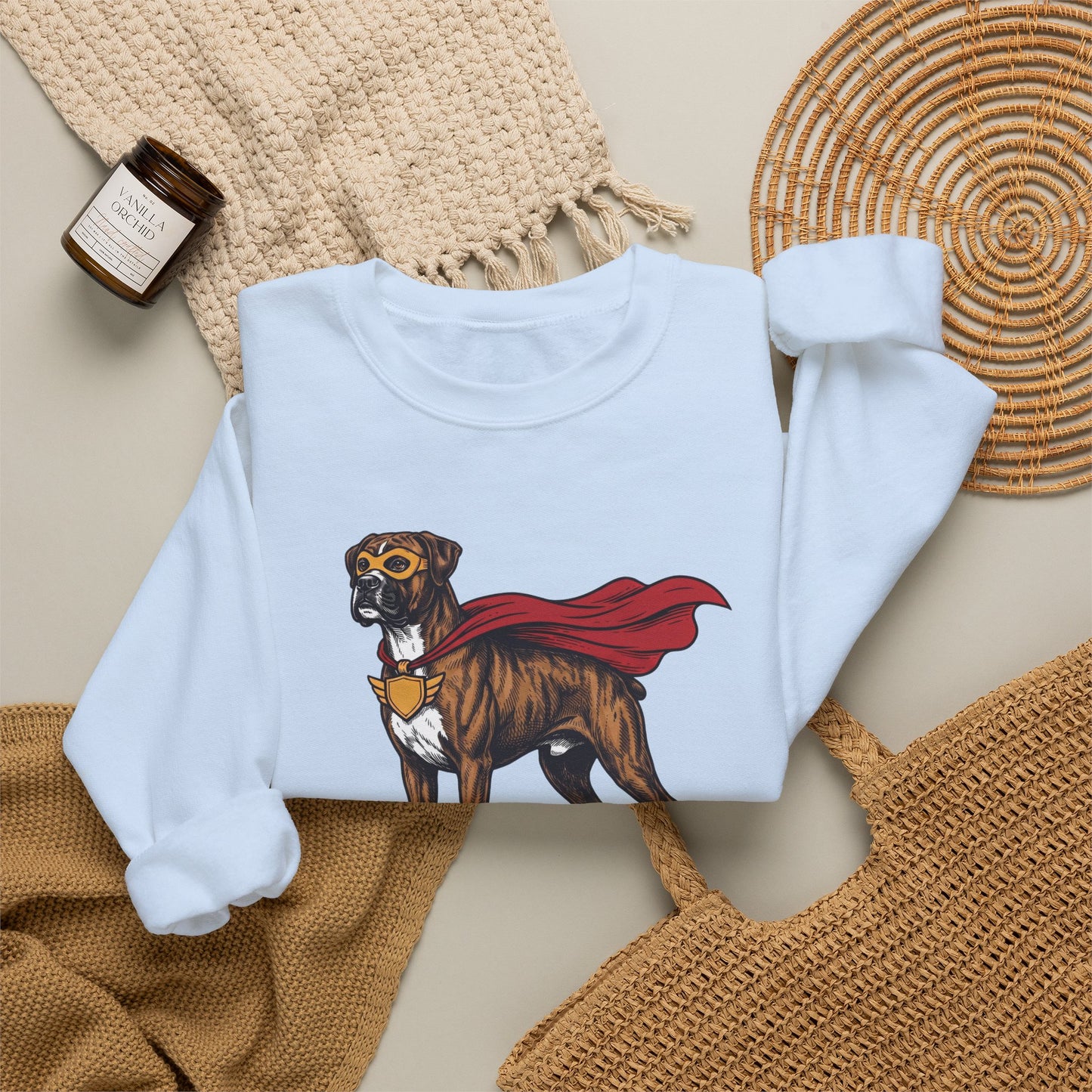 Boxer Superhero Crewneck Sweatshirt