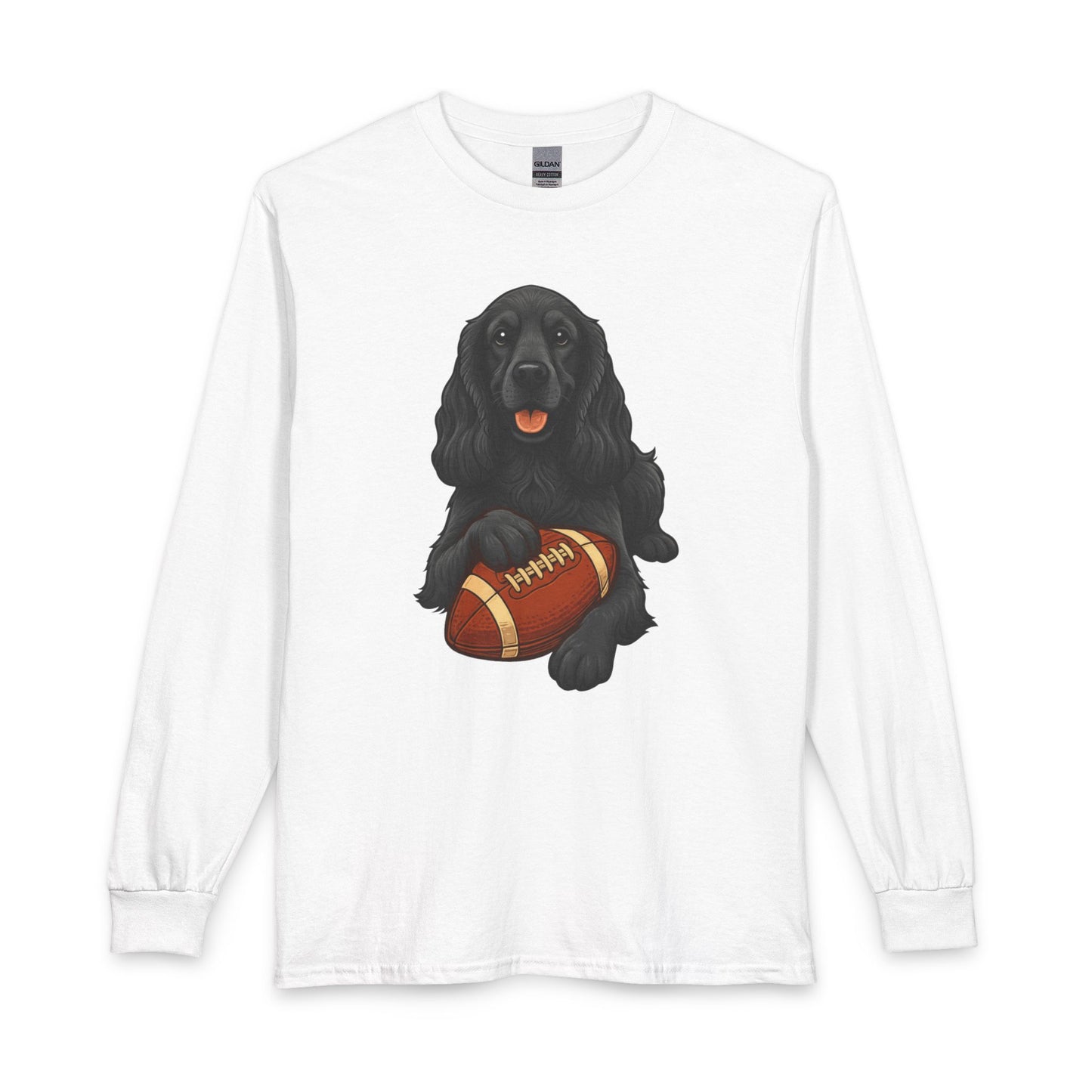 Black Cocker Spaniel Football Long Sleeve