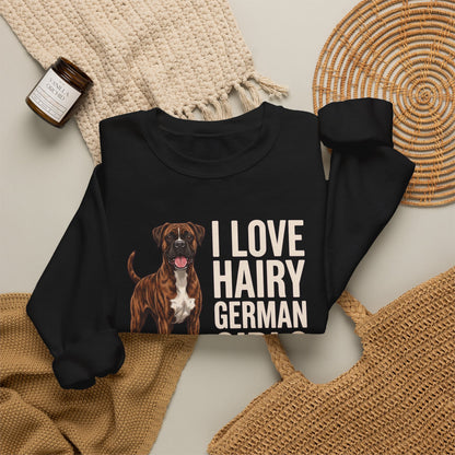 Brindle Boxer Hairy German Girls Crewneck Sweatshirt