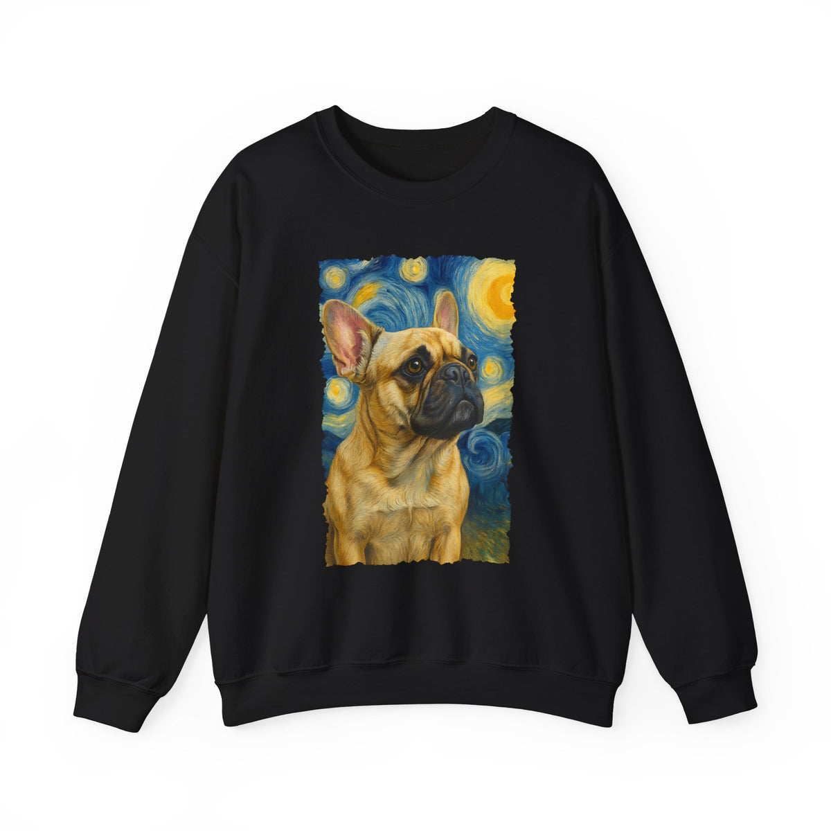 French Bulldog van Gogh Crewneck Sweatshirt Black