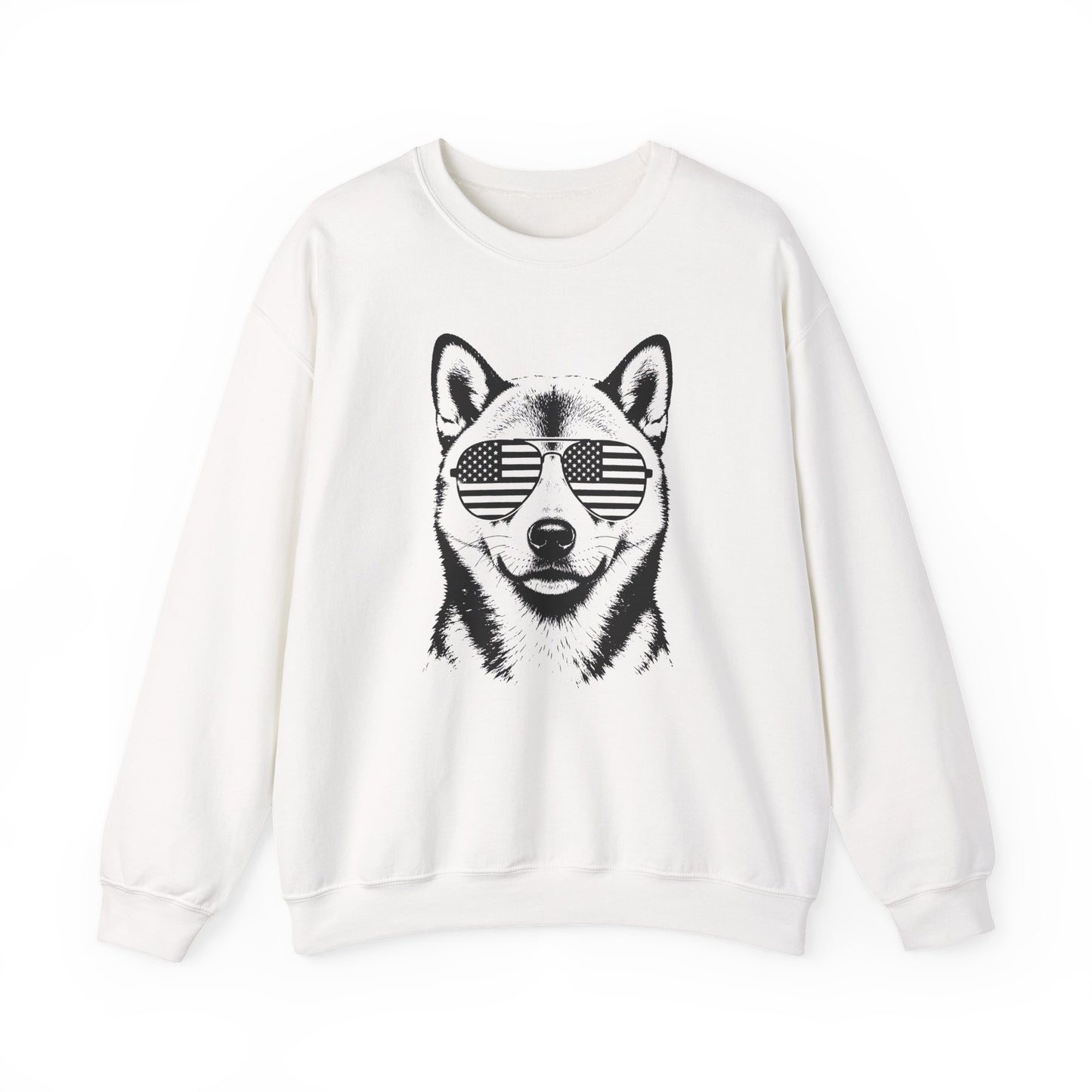 Shiba Inu Flag Shades Crewneck Sweatshirt