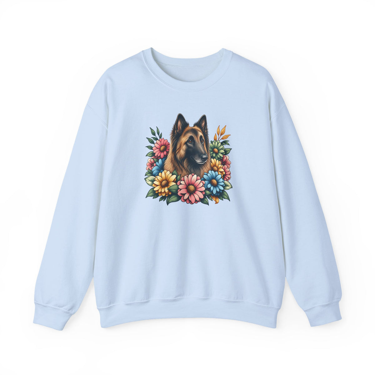 Belgian Tervuren Flower Wreath Crewneck Sweatshirt