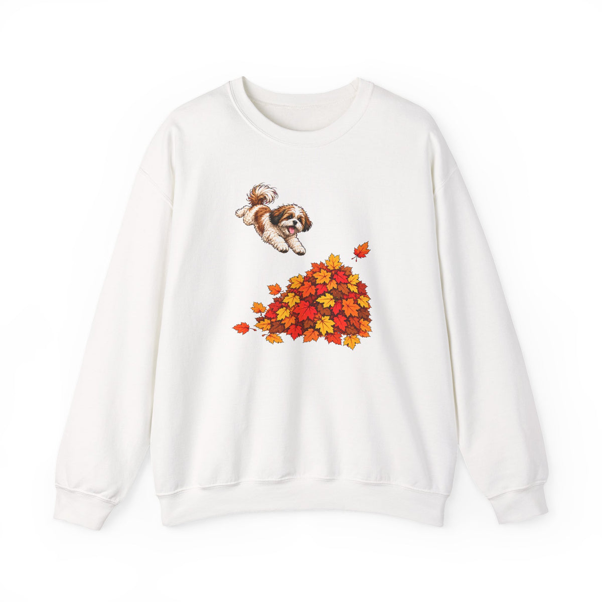 Shih Tzu Fall Leaves Crewneck Sweatshirt