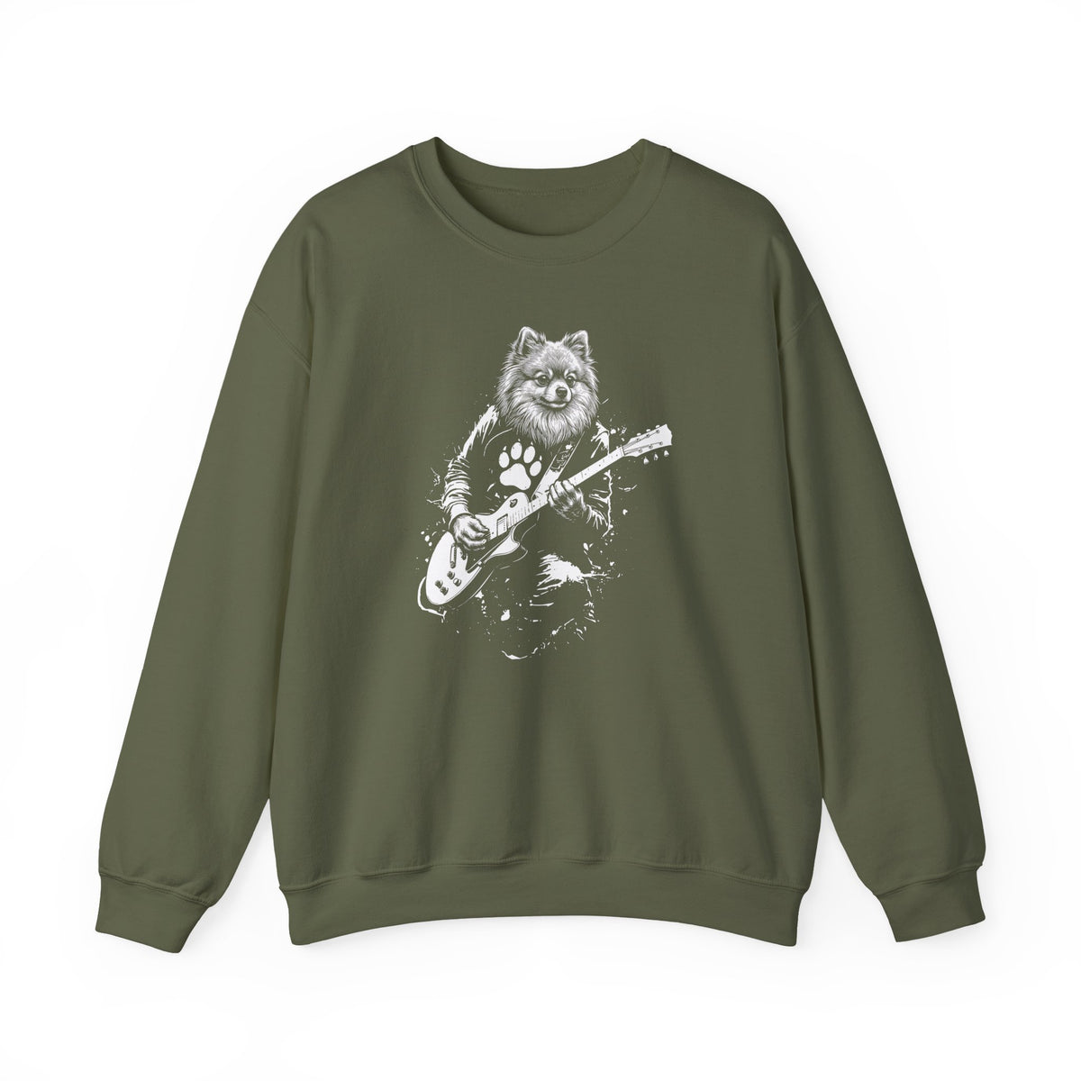 Pomeranian Guitar Crewneck Sweatshirt