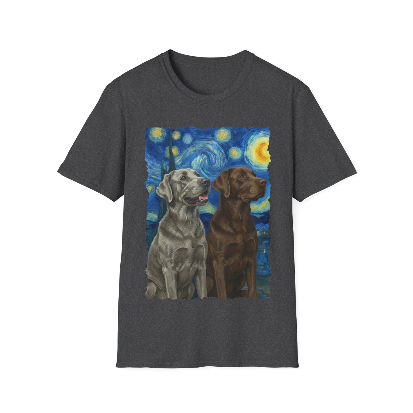 Chocolate and Silver Lab Starry Night Dark Heather