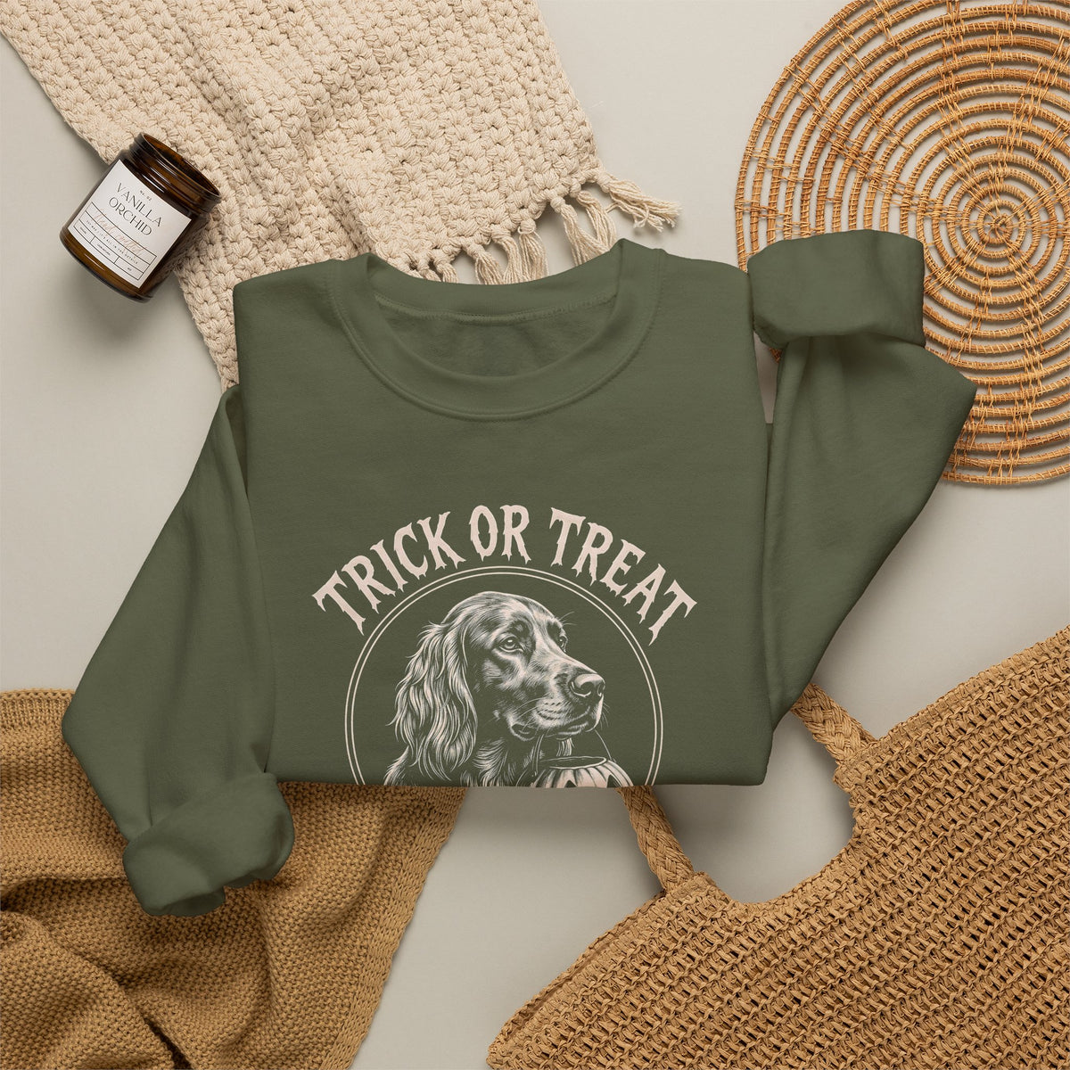 Irish Setter Trick Or Treat Crewneck Sweatshirt