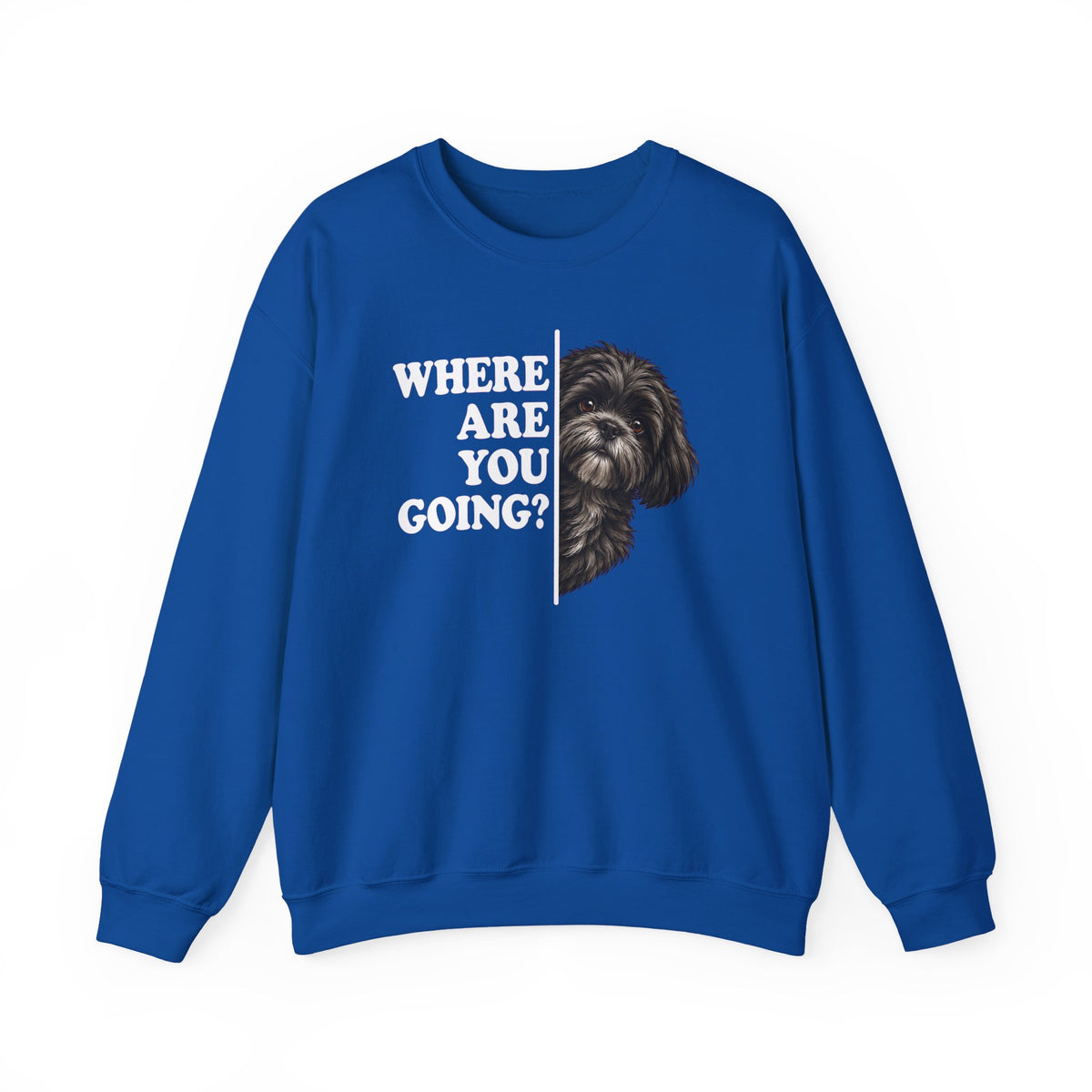 Black Shih Tzu Alert Crewneck Sweatshirt